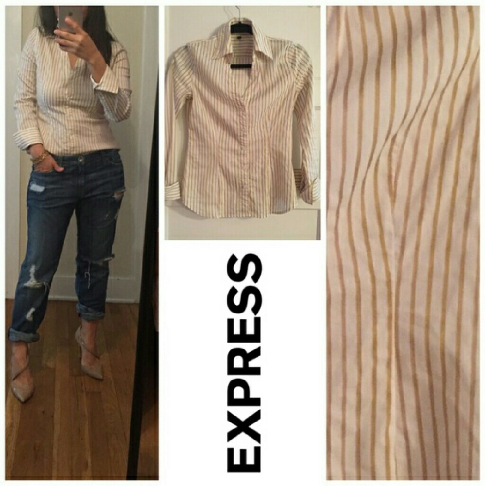 Gold Striped Button Down